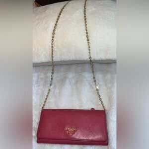 Authentic Prada pink wallet
